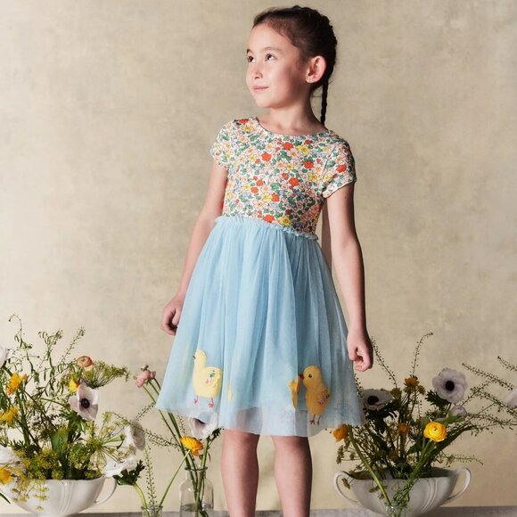 NWOT Mini Boden Ami Applique Tulle Dress(Minor flaws) - Picture 2 of 12